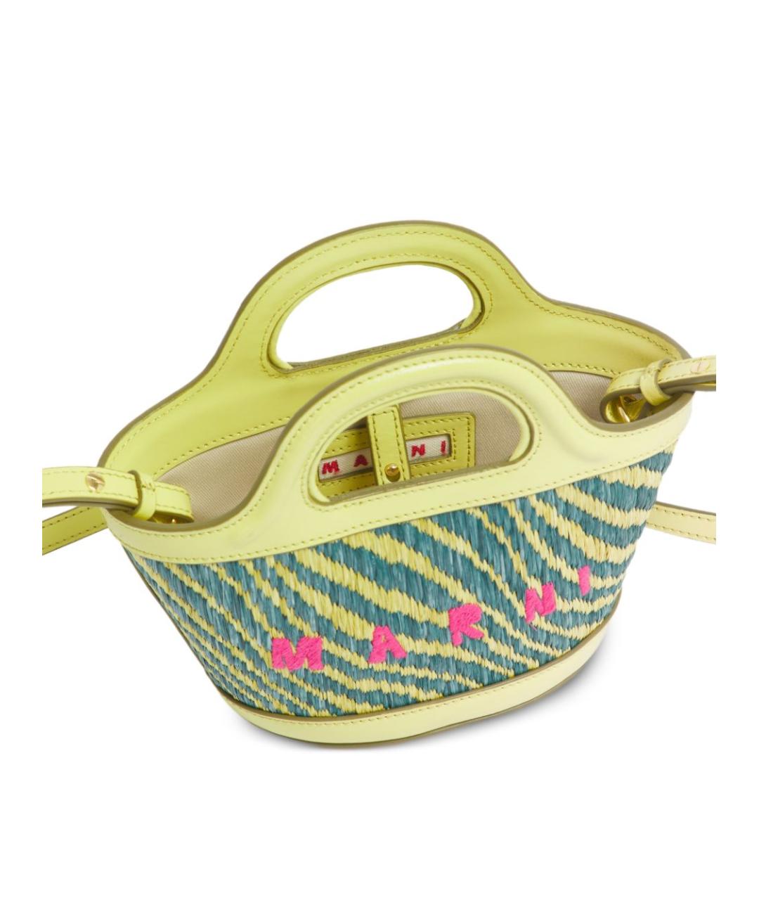 MARNI Зеленая жаккардовая сумка тоут, фото 2
