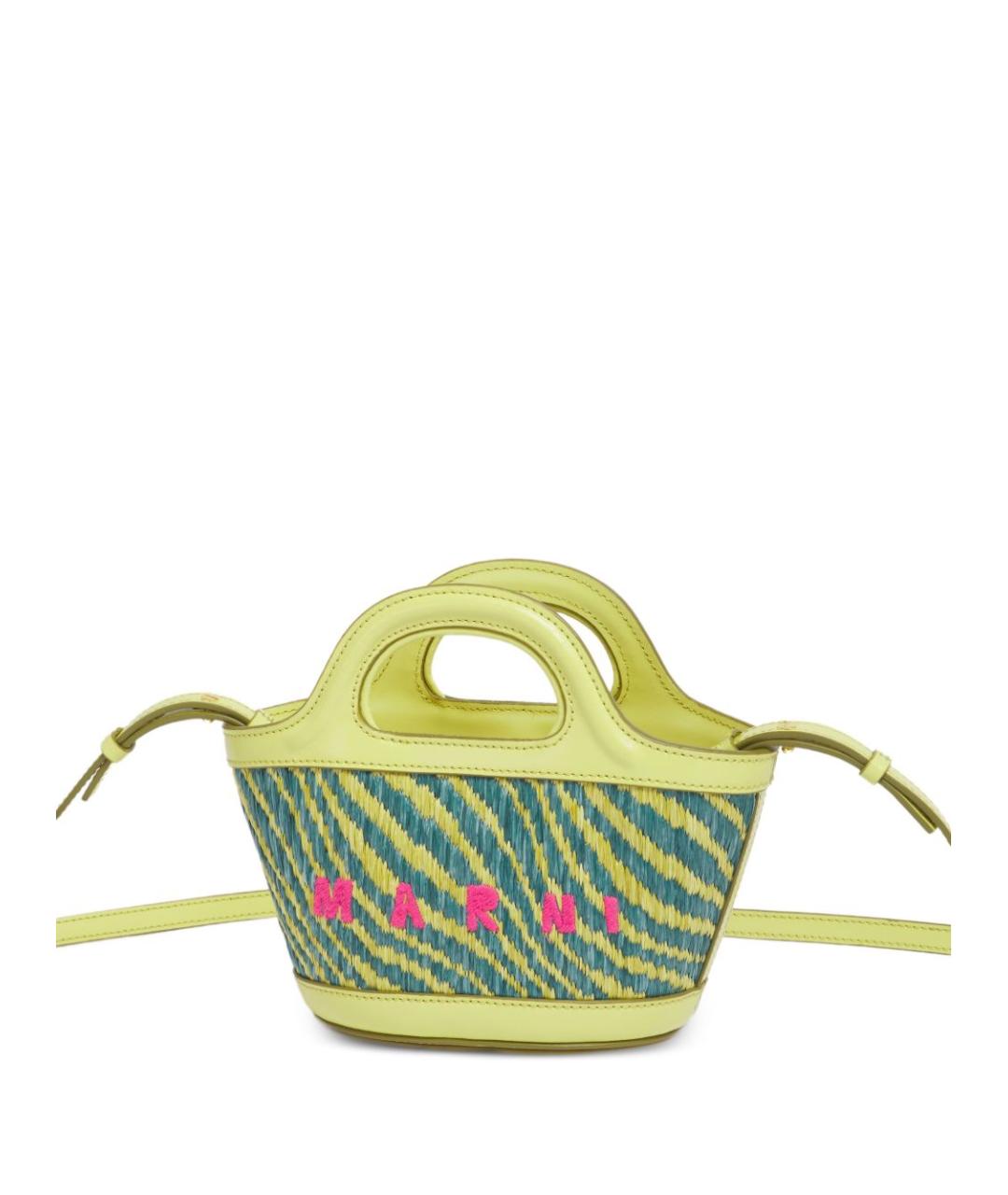 MARNI Зеленая жаккардовая сумка тоут, фото 3