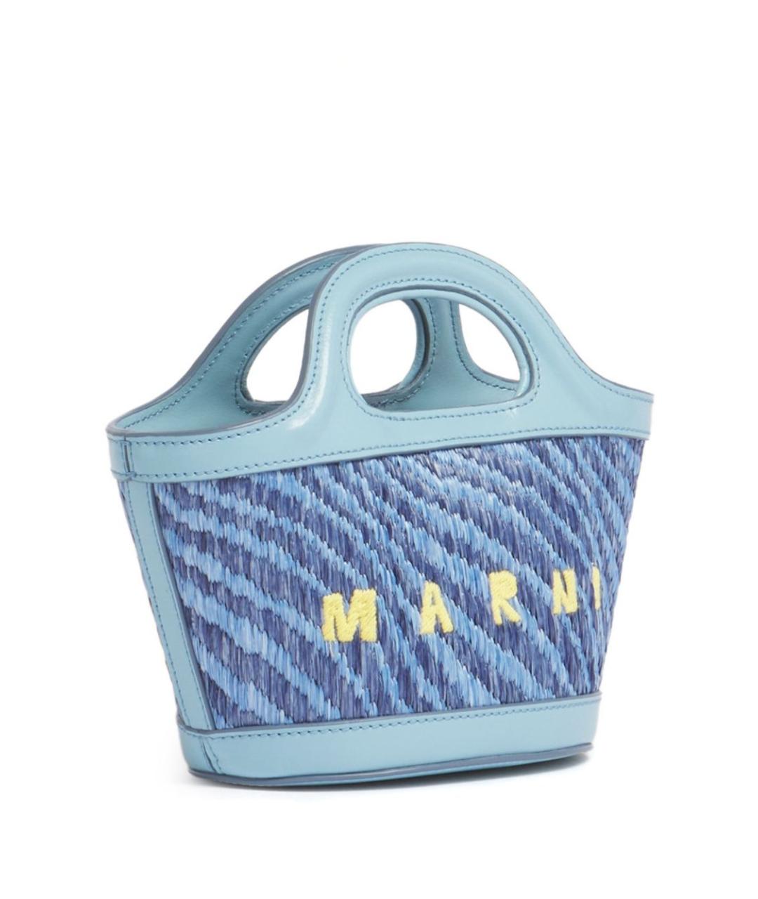 MARNI Синяя синтетическая сумка через плечо, фото 2