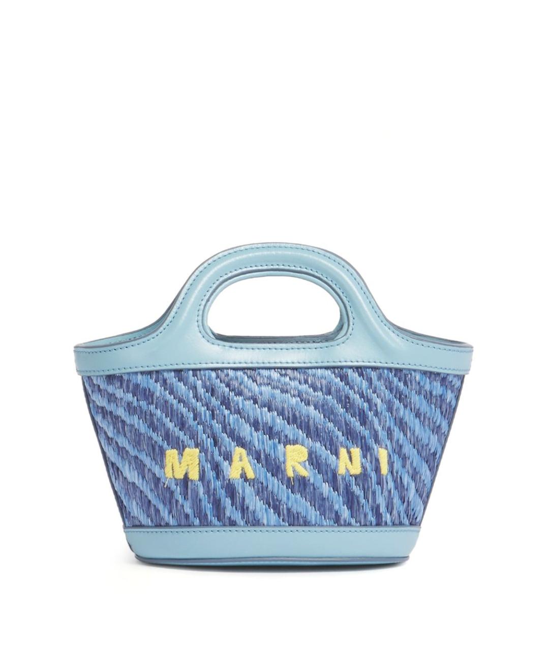 MARNI Синяя синтетическая сумка через плечо, фото 1