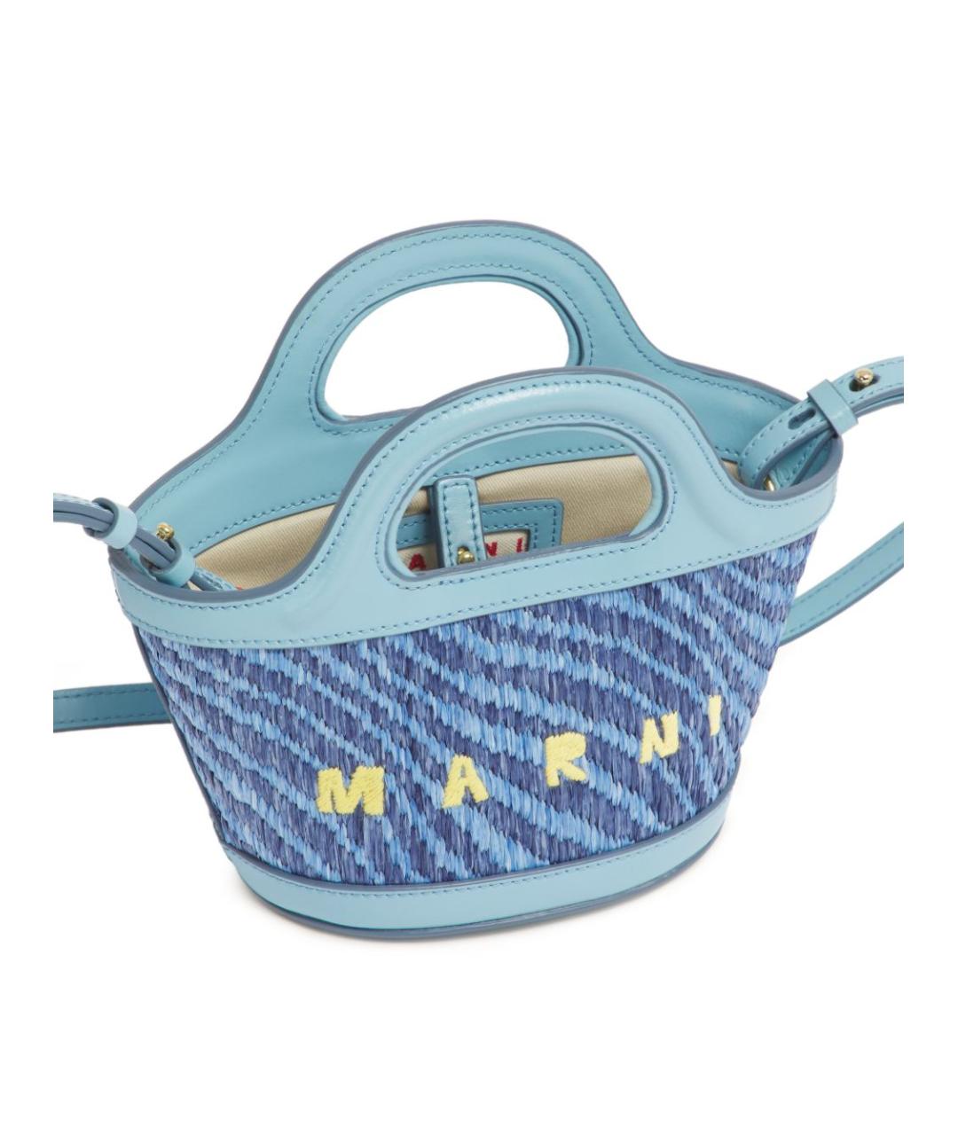 MARNI Синяя синтетическая сумка через плечо, фото 3