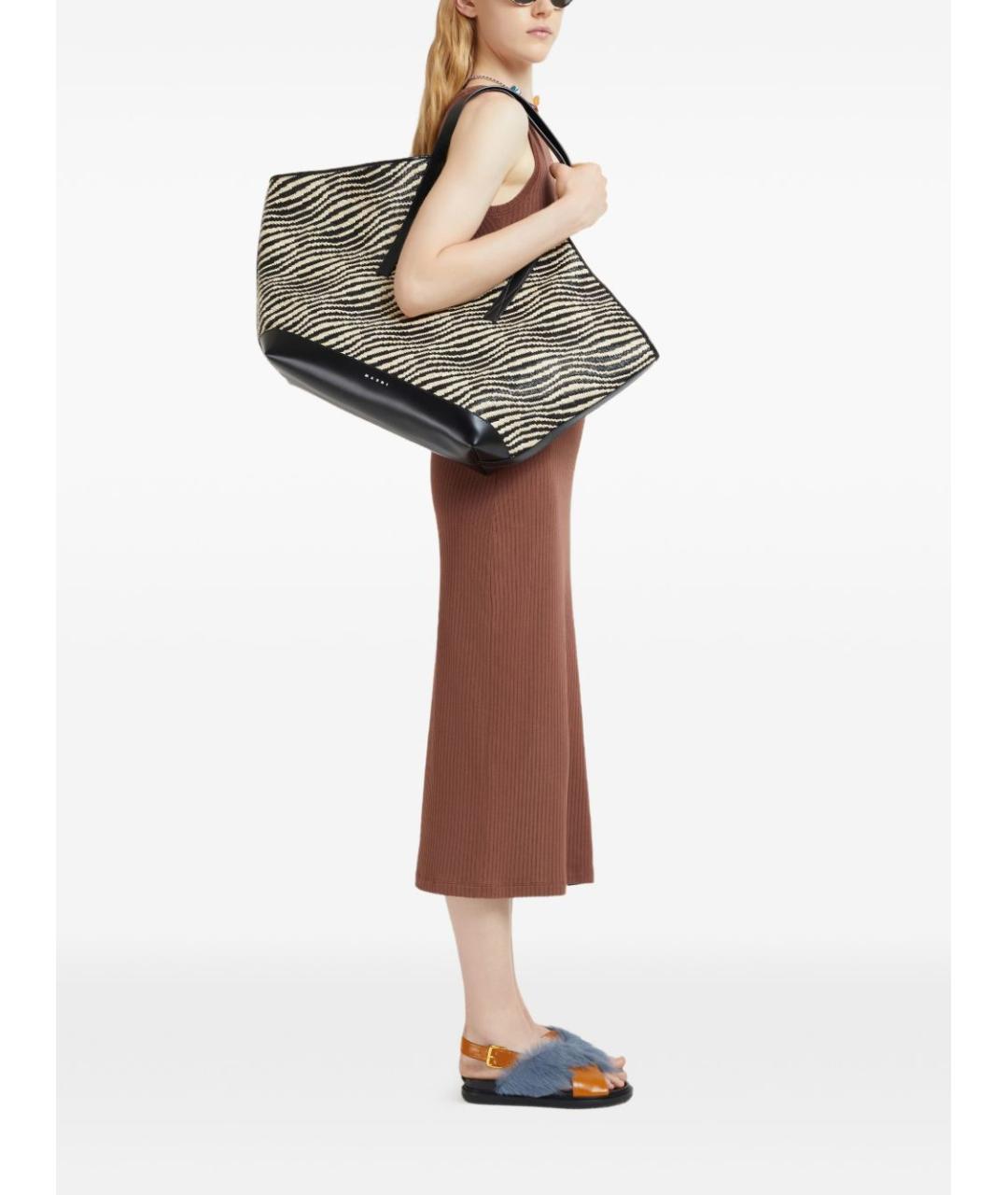 MARNI Мульти жаккардовая сумка тоут, фото 3