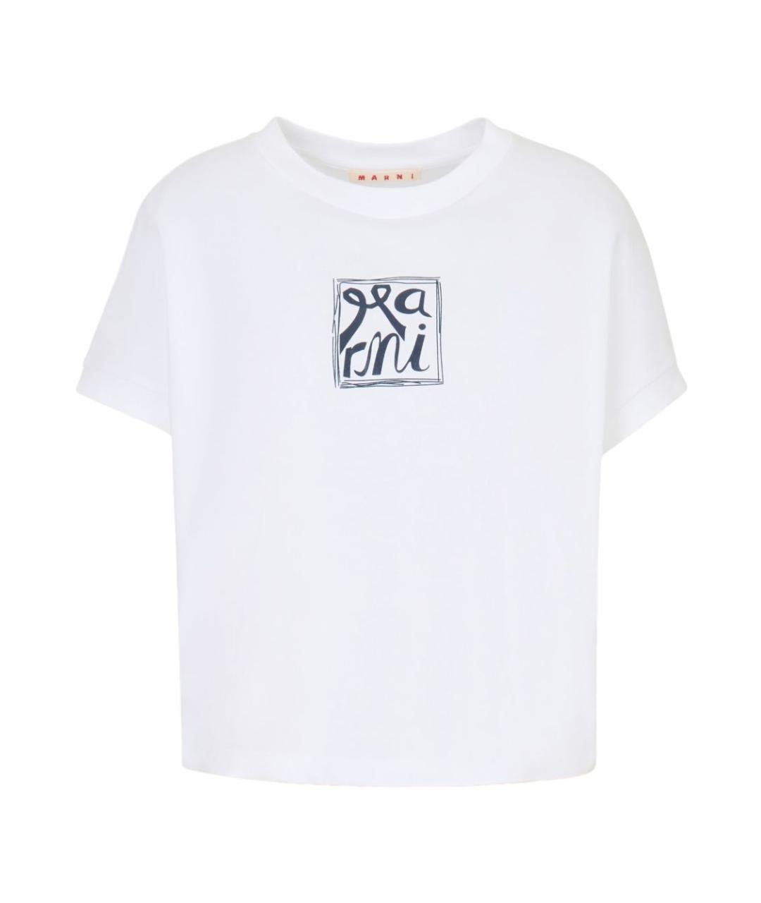 MARNI Белая хлопковая футболка, фото 1