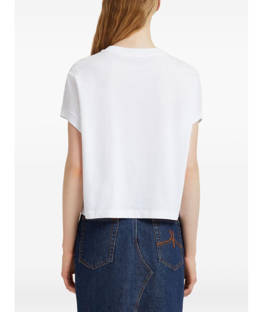 MARNI Белая хлопковая футболка, фото 3
