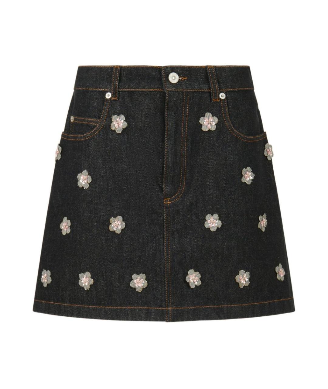 MARNI Темно-синяя хлопковая юбка мини, фото 1