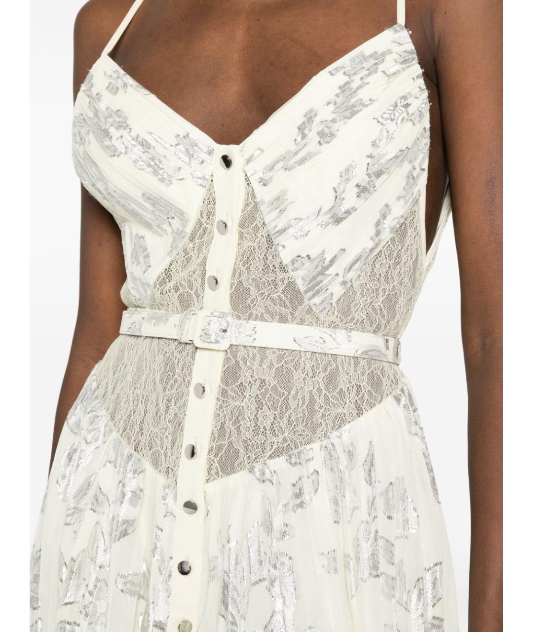 SELF-PORTRAIT Желтое полиэстеровое вечернее платье, фото 4