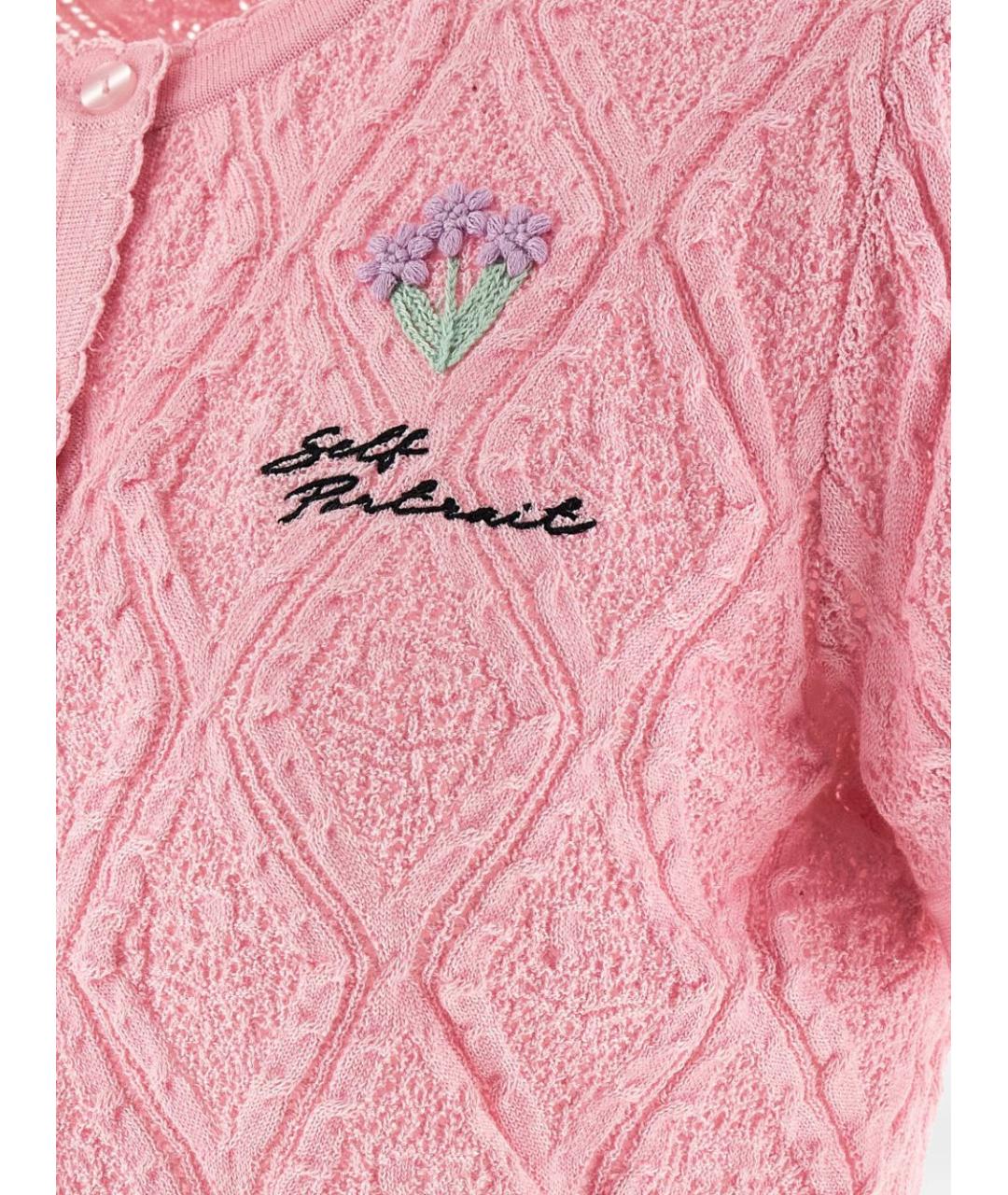SELF-PORTRAIT Розовый хлопковый джемпер / свитер, фото 2