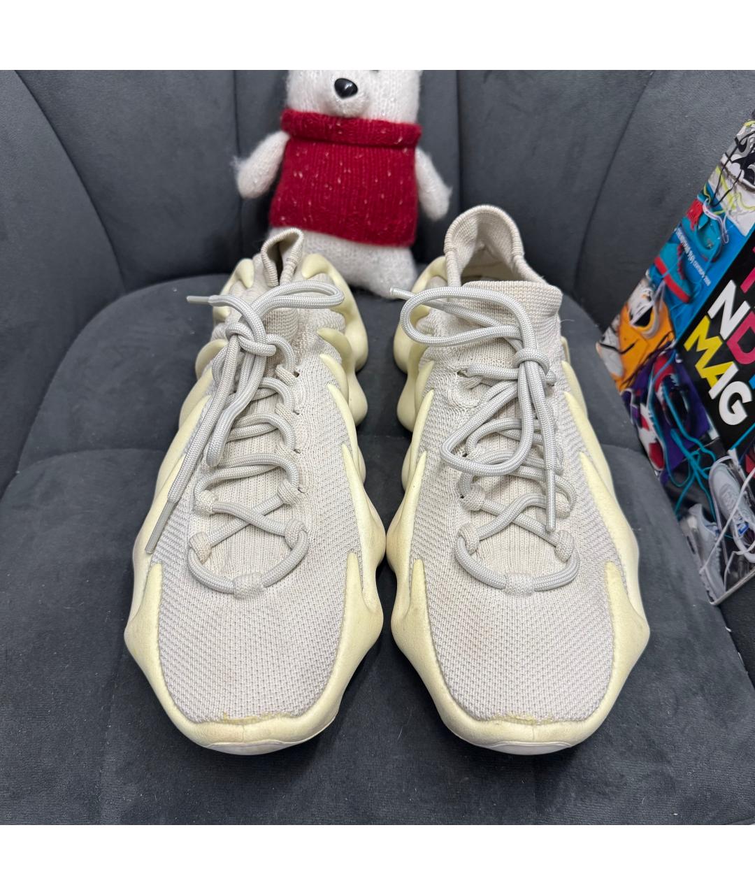 ADIDAS YEEZY Бежевые текстильные низкие кроссовки / кеды, фото 6