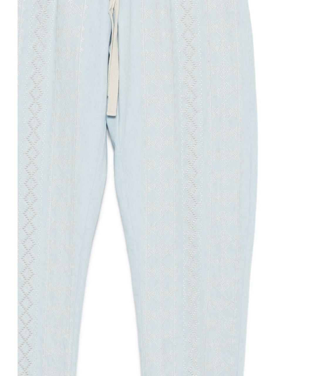 SEMICOUTURE Голубые хлопковые прямые брюки, фото 2