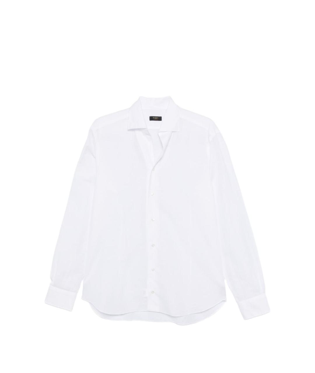 BARBA Белая хлопковая классическая рубашка, фото 1