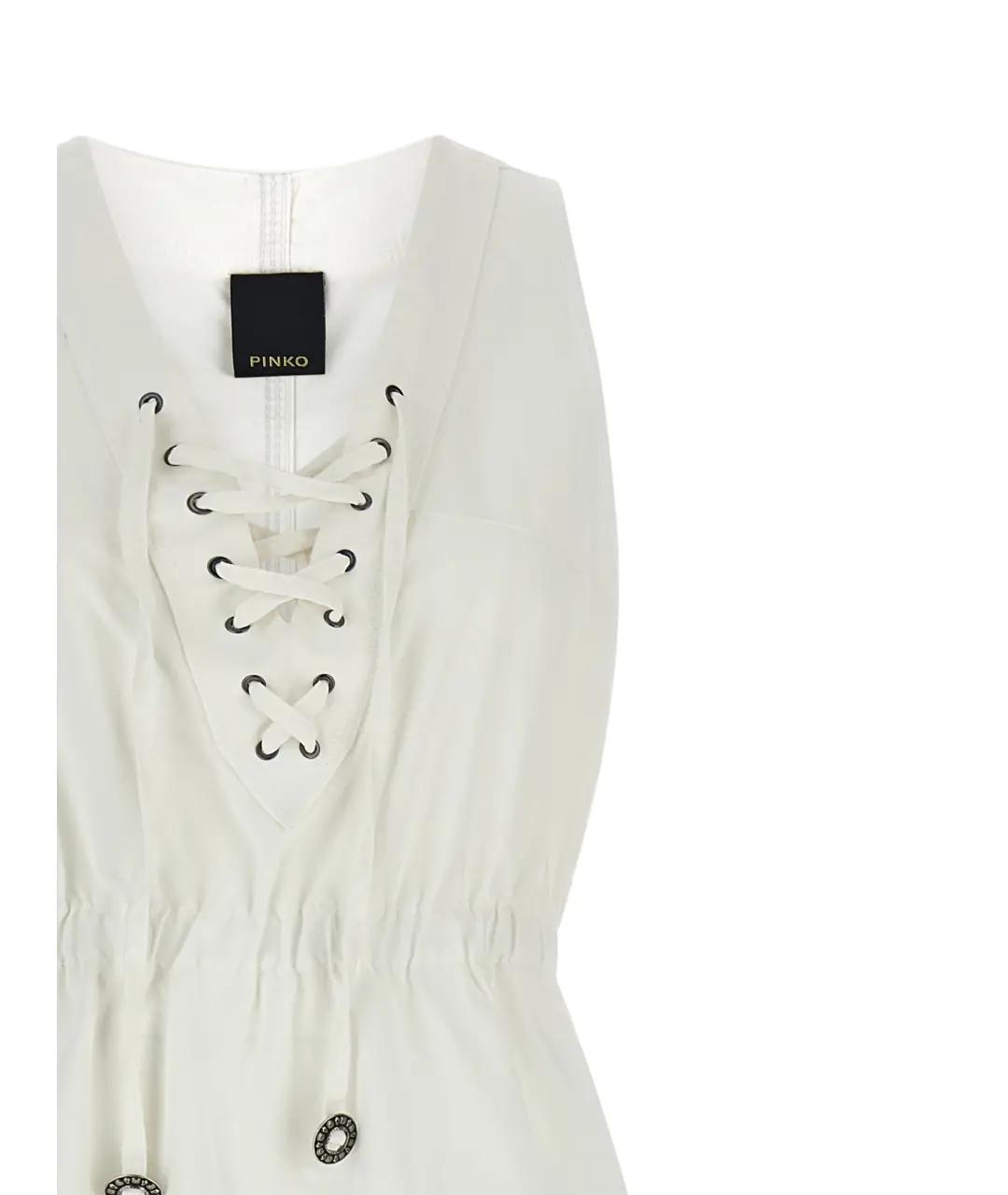 PINKO Белое хлопковое повседневное платье, фото 3