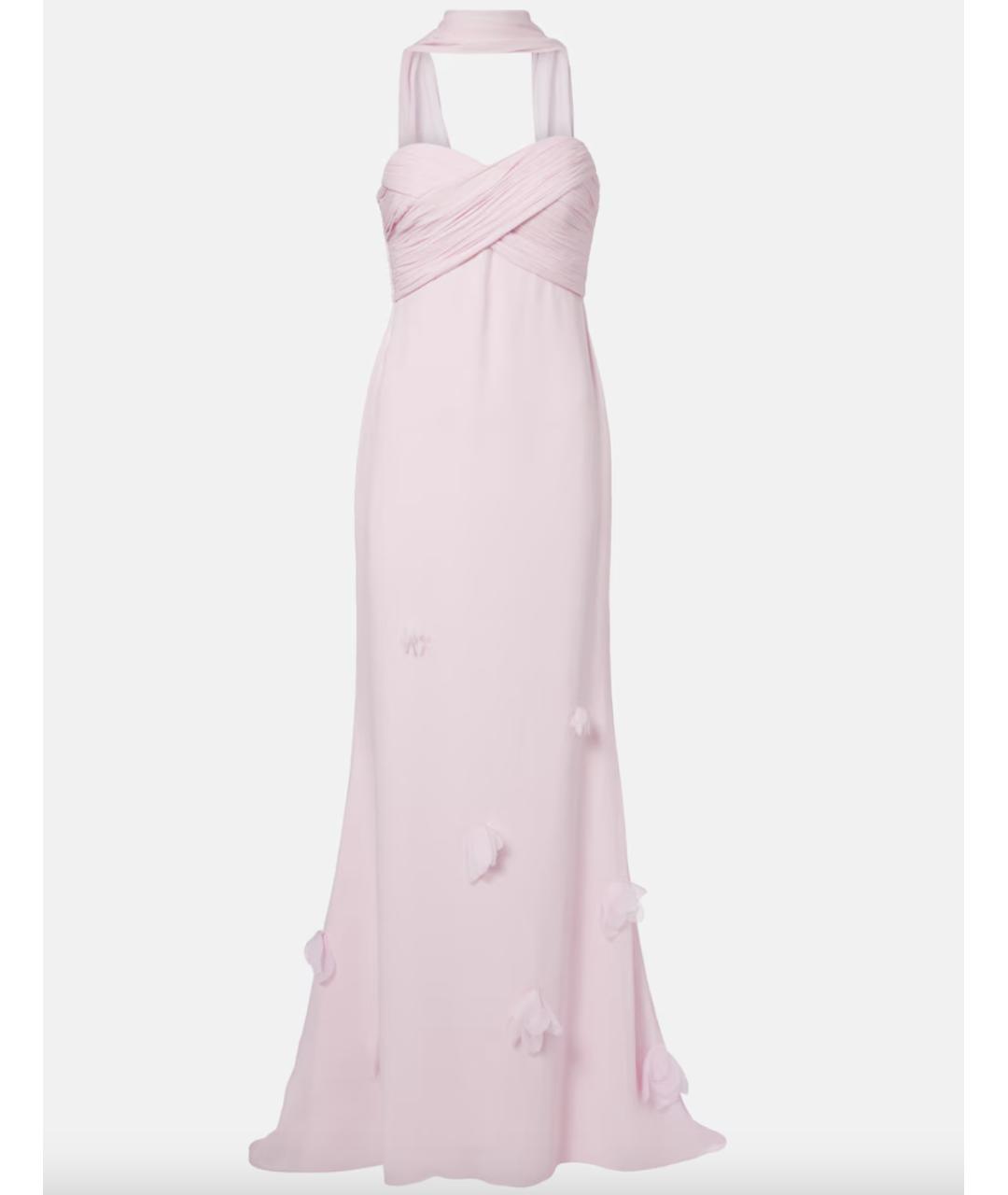 SELF-PORTRAIT Розовое вискозное вечернее платье, фото 6