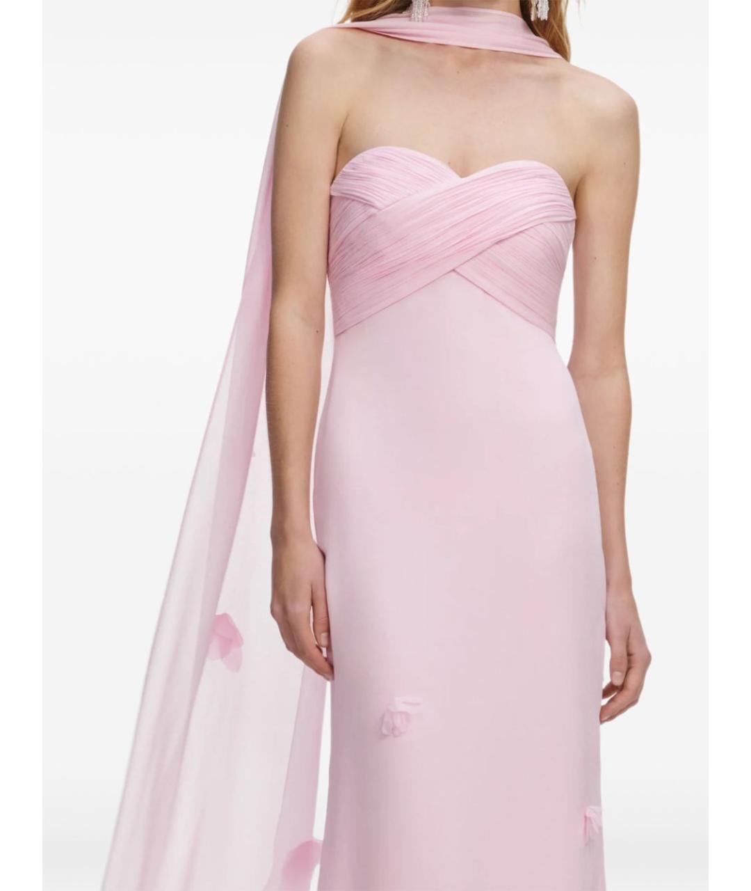 SELF-PORTRAIT Розовое вискозное вечернее платье, фото 5