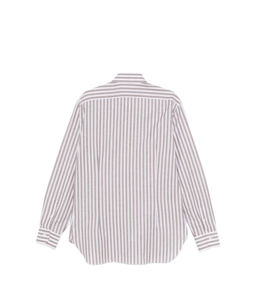 BARBA Коричневая хлопковая кэжуал рубашка, фото 2