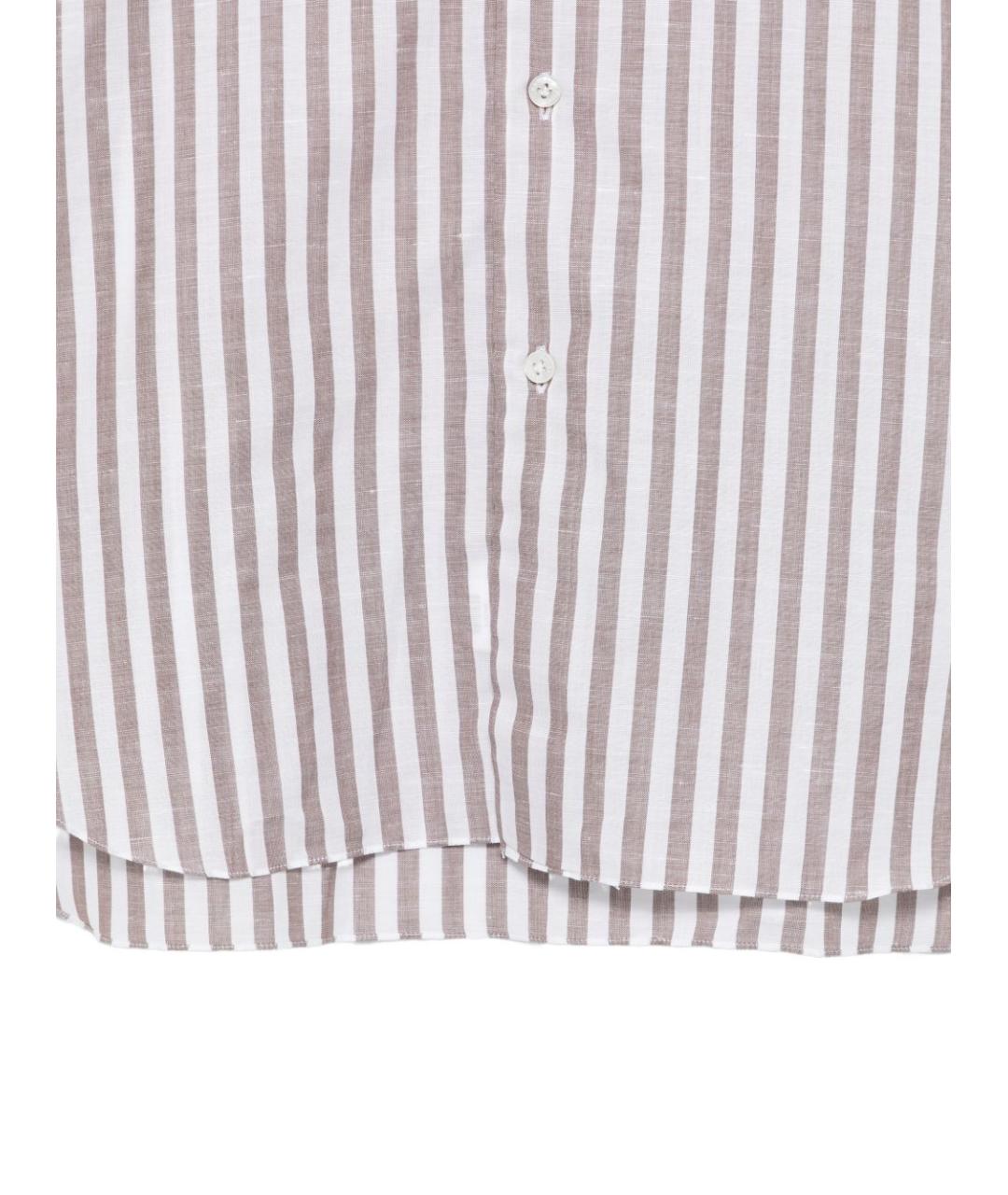 BARBA Коричневая хлопковая кэжуал рубашка, фото 3