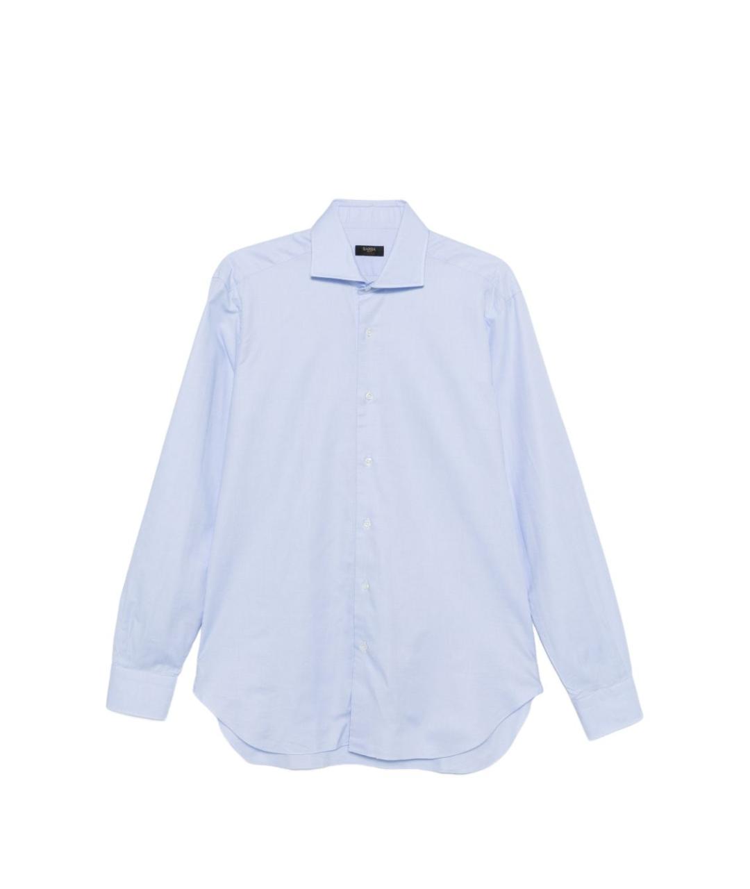 BARBA Голубая хлопковая классическая рубашка, фото 1