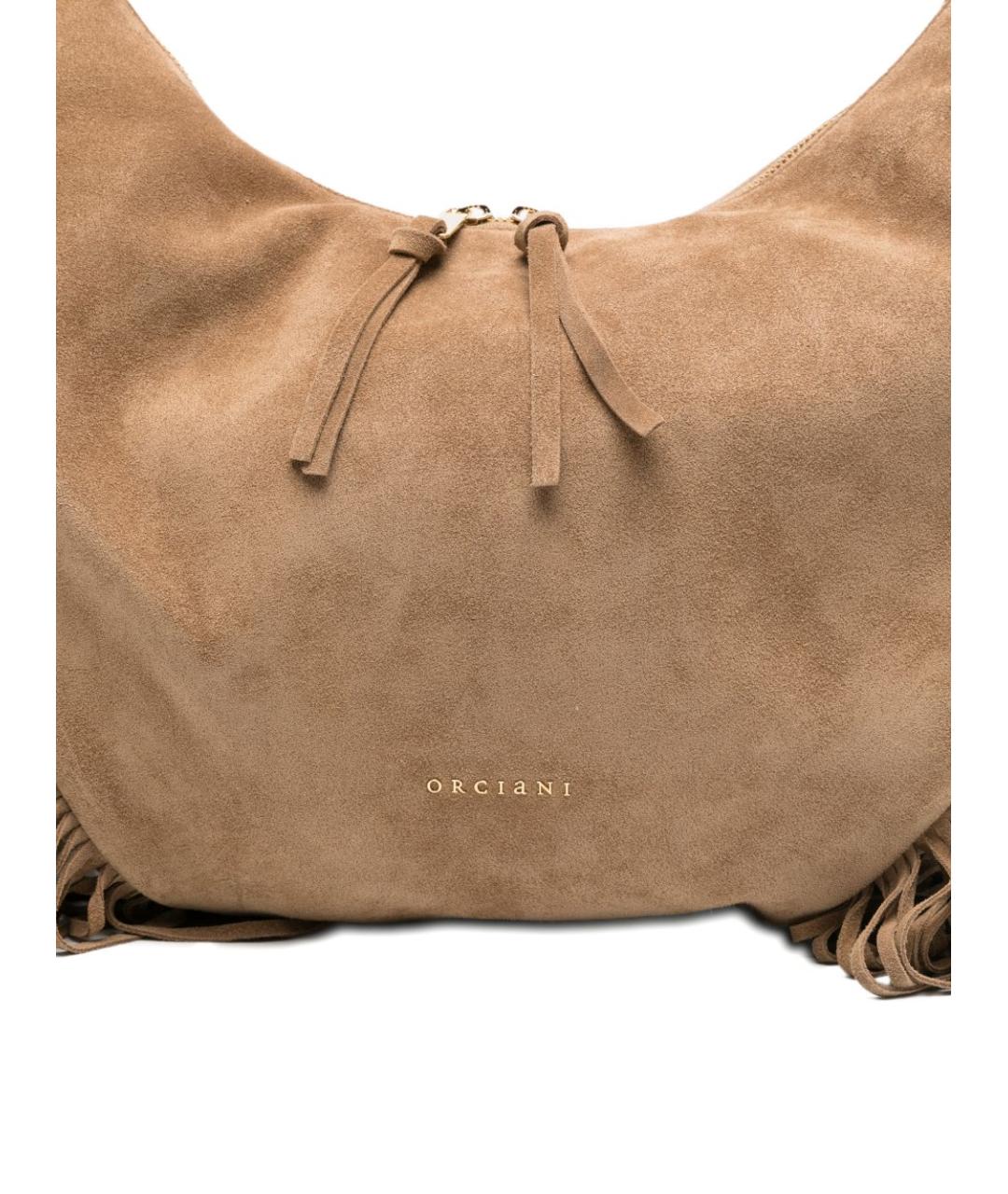 ORCIANI Бежевая замшевая сумка через плечо, фото 3
