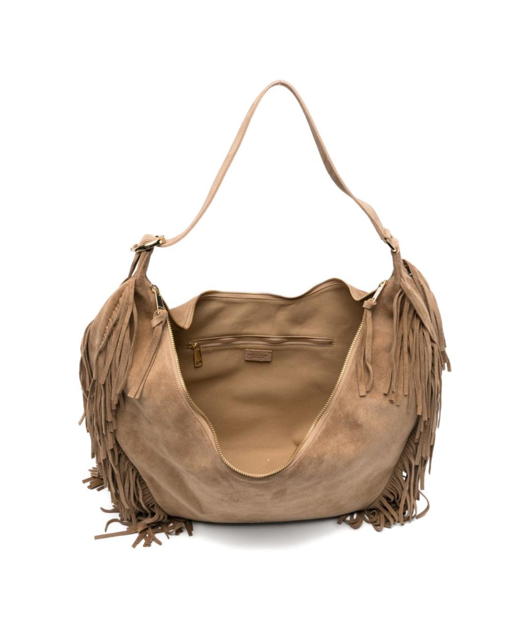 ORCIANI Бежевая замшевая сумка через плечо, фото 2