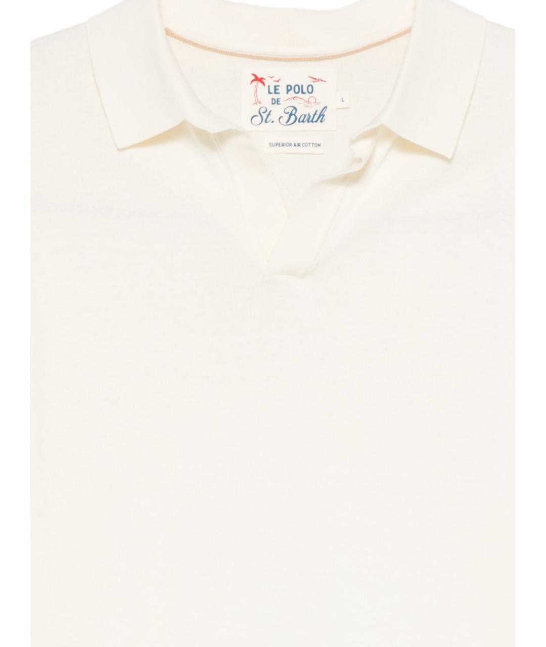 MC2 SAINT BARTH Бежевое хлопковое поло с длинным рукавом, фото 2