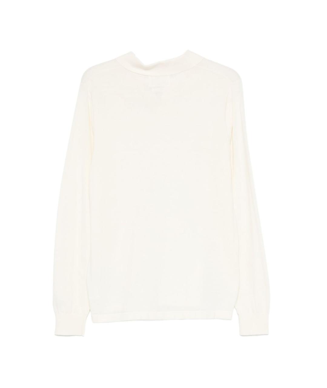 MC2 SAINT BARTH Бежевое хлопковое поло с длинным рукавом, фото 3