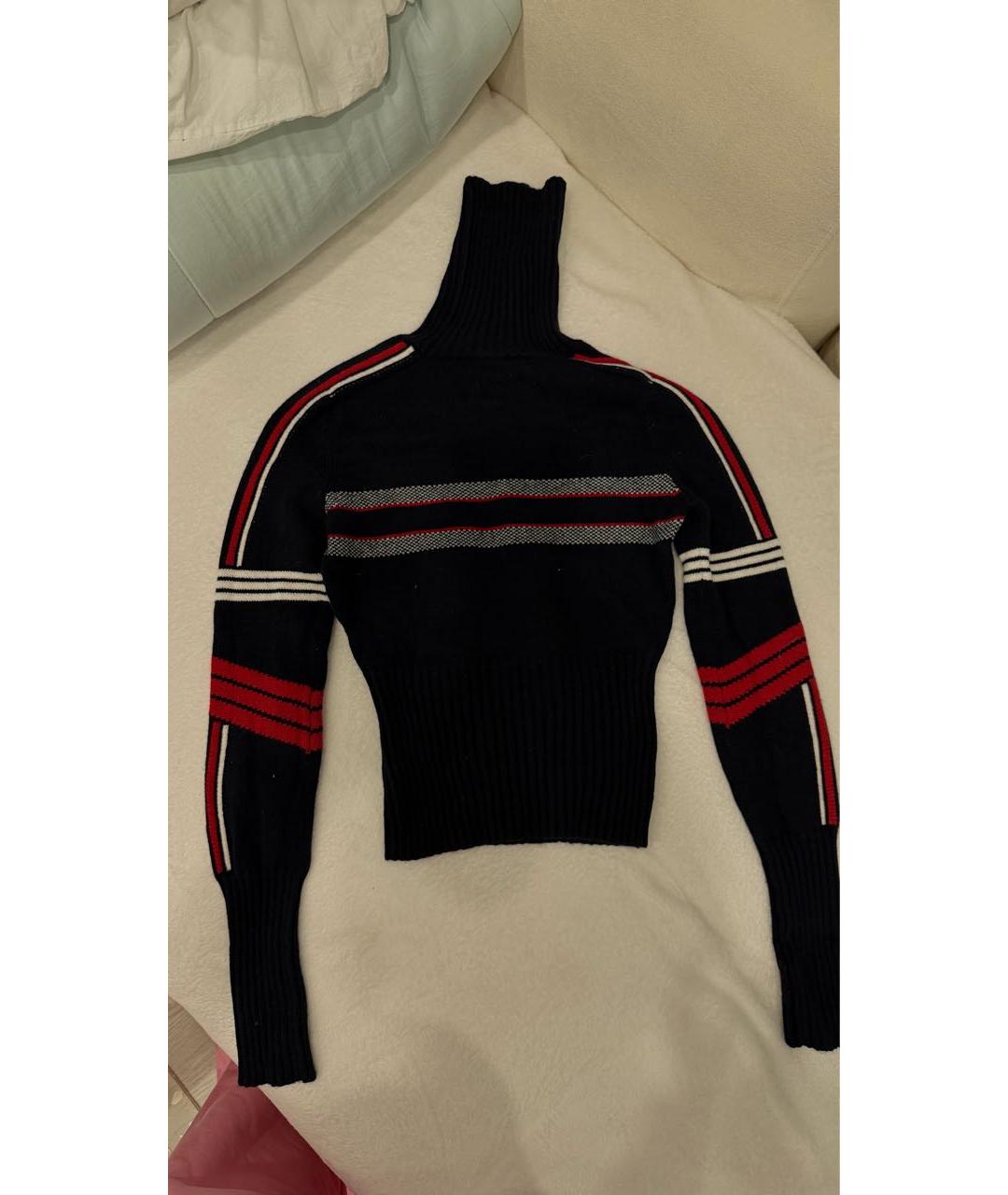 CHRISTIAN DIOR Темно-синий шерстяной джемпер / свитер, фото 2