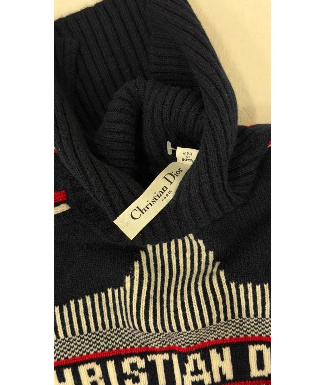 CHRISTIAN DIOR Темно-синий шерстяной джемпер / свитер, фото 3