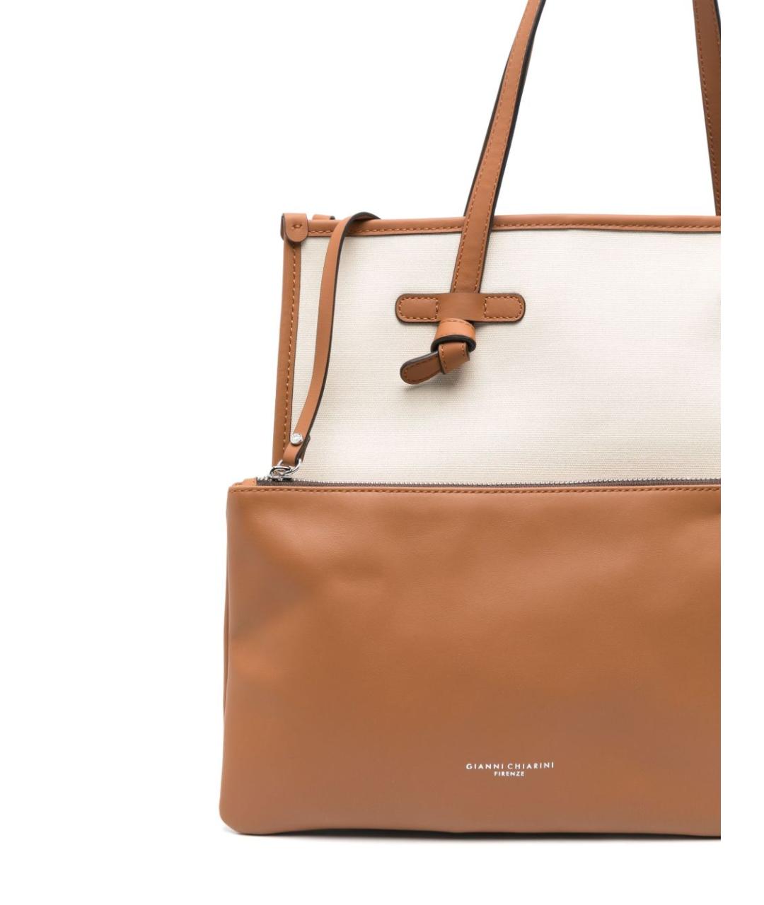 Gianni Chiarini Белая хлопковая сумка тоут, фото 3