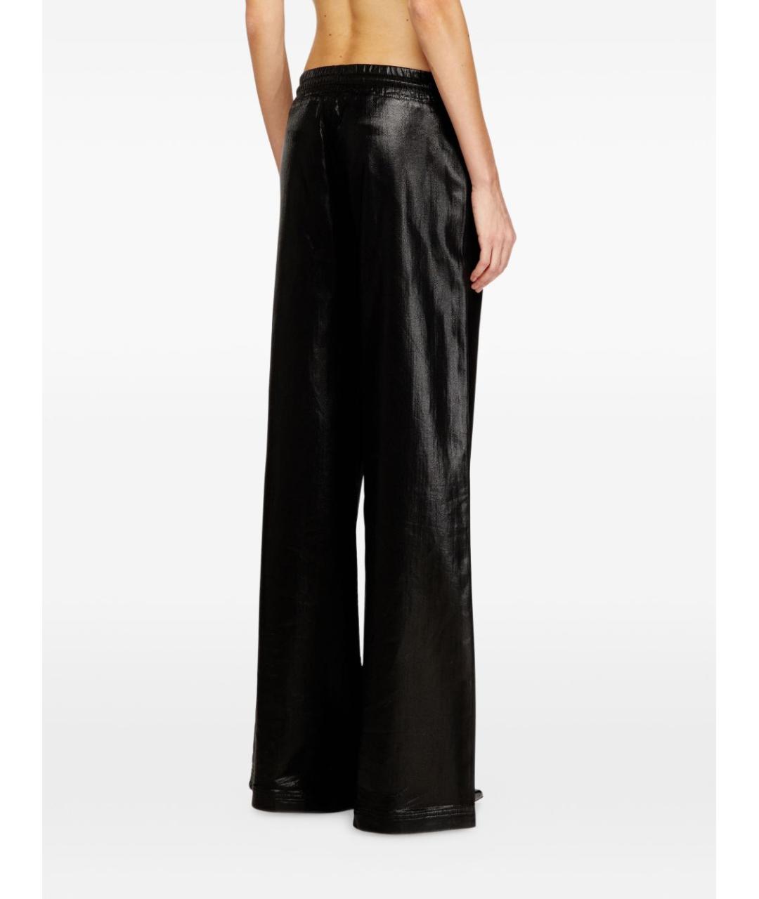 DIESEL Черные хлопко-эластановые прямые брюки, фото 4