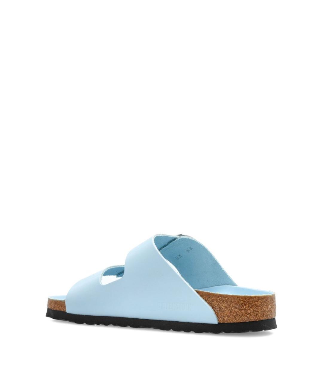 BIRKENSTOCK Голубые кожаные сандалии, фото 3