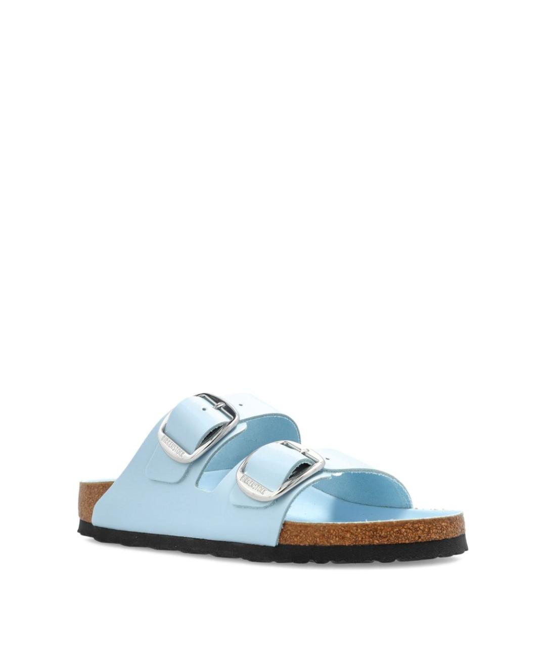 BIRKENSTOCK Голубые кожаные сандалии, фото 2