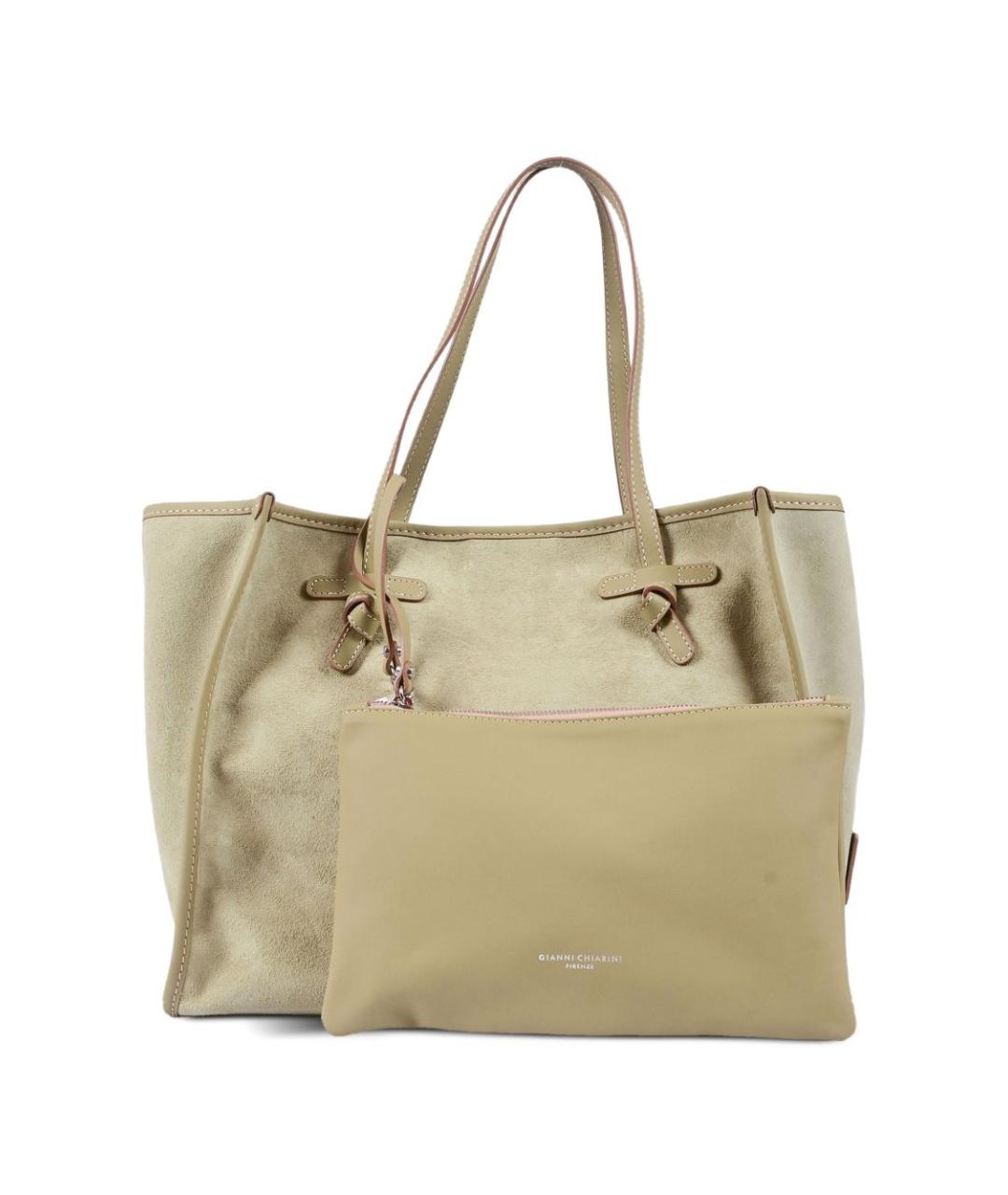 Gianni Chiarini Зеленая замшевая сумка тоут, фото 3