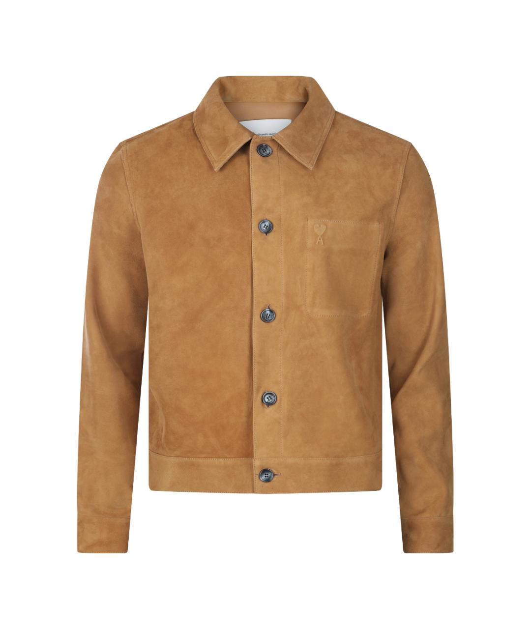 Ami Paris Коричневая замшевая куртка, фото 1