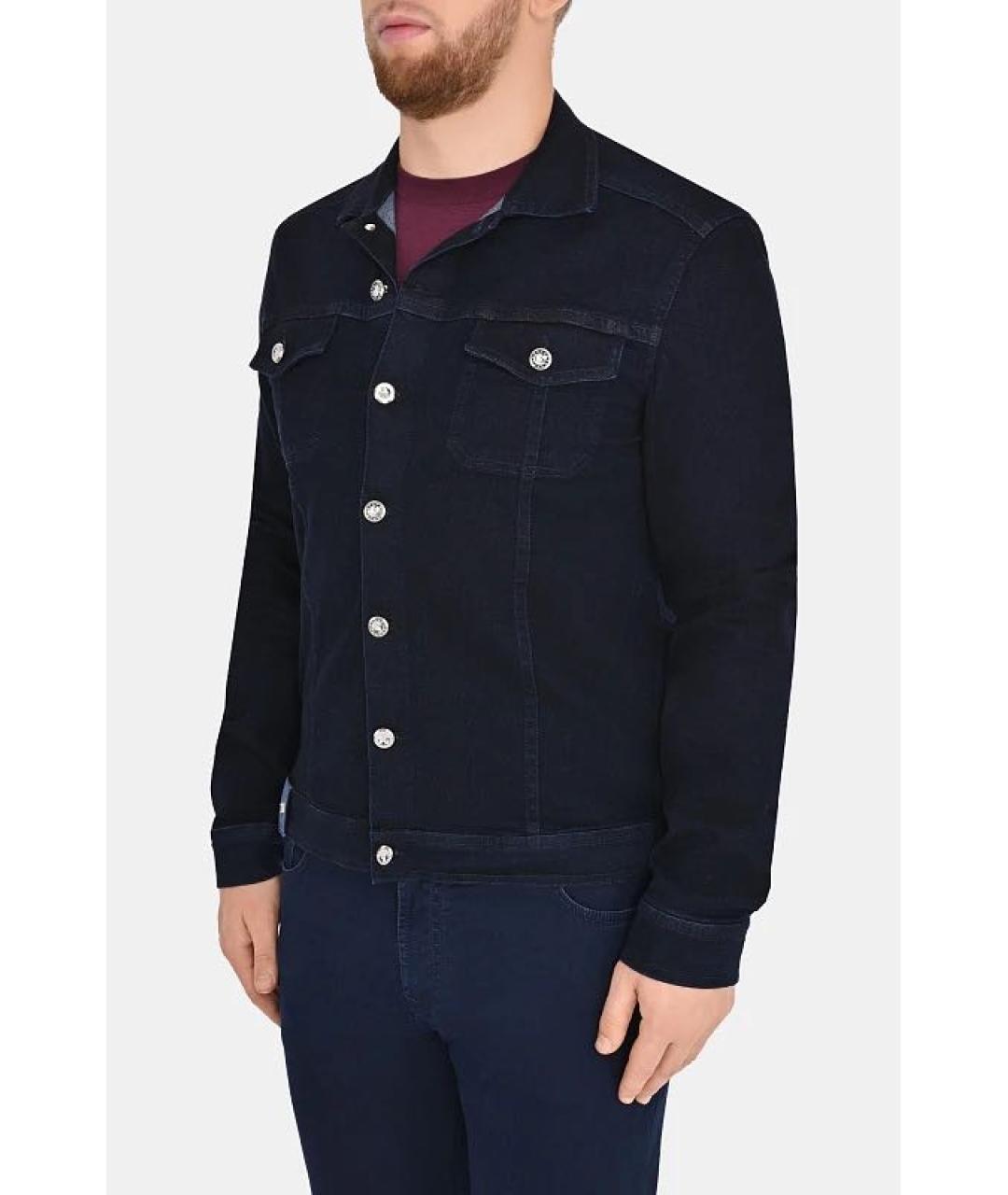 STEFANO RICCI Темно-синяя деним куртка, фото 6