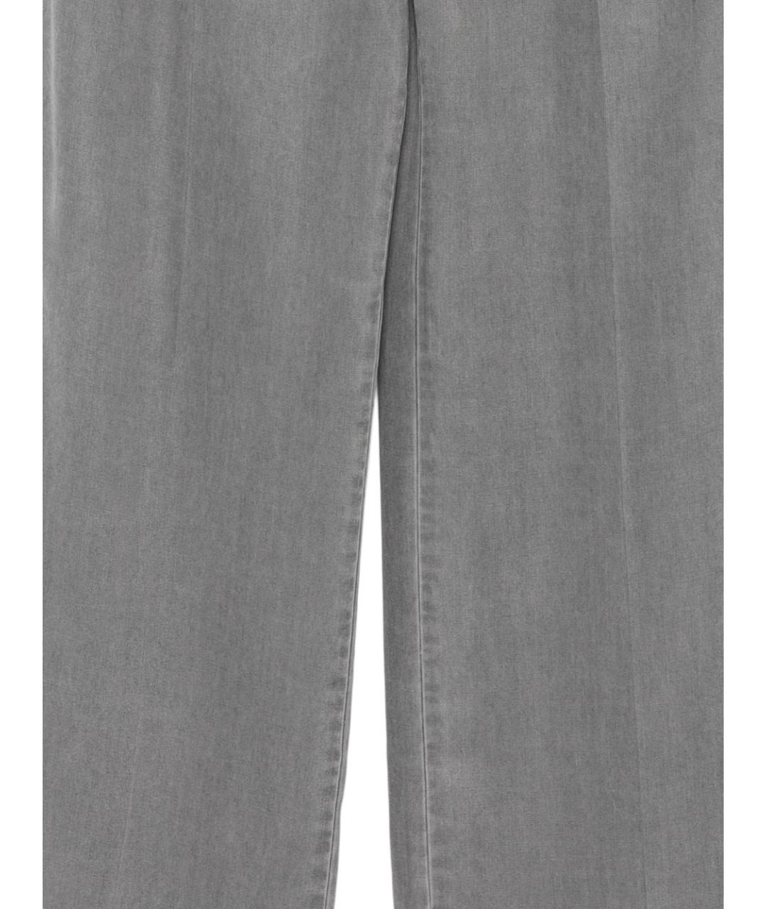 SEMICOUTURE Серые хлопковые прямые брюки, фото 3