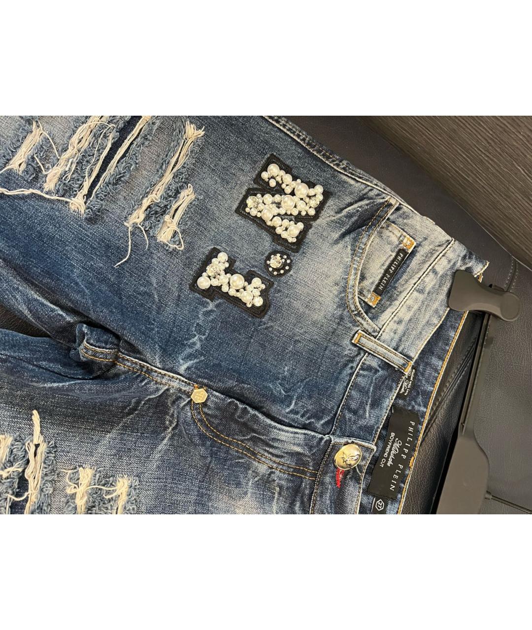 PHILIPP PLEIN Синие джинсы слим, фото 3