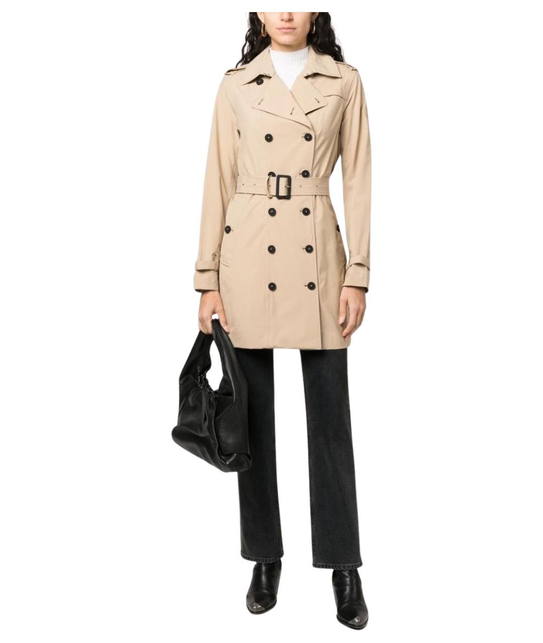 SAVE THE DUCK Бежевое полиэстеровое пальто, фото 3