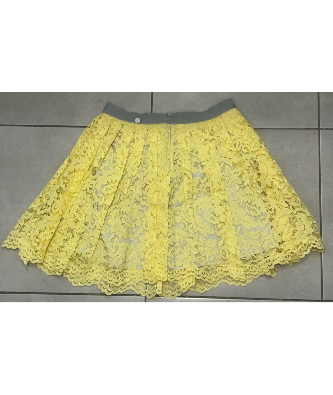 LIU JO Желтая полиамидовая юбка мини, фото 2