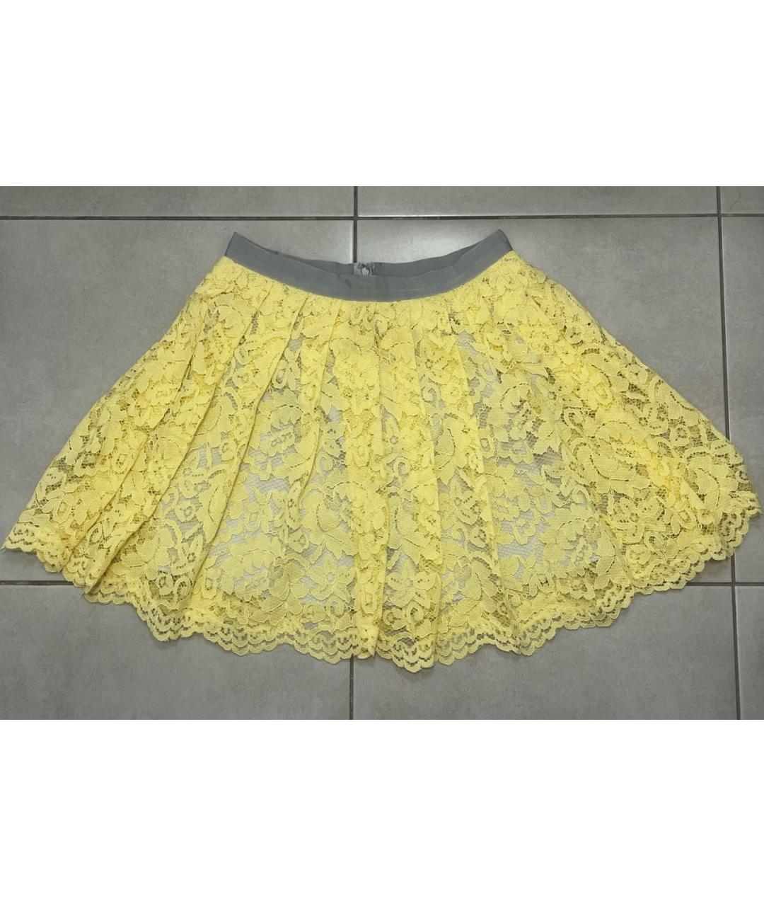 LIU JO Желтая полиамидовая юбка мини, фото 7