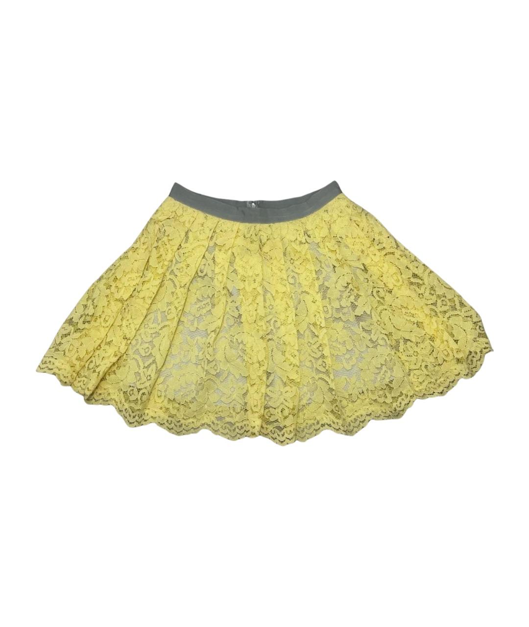 LIU JO Желтая полиамидовая юбка мини, фото 1