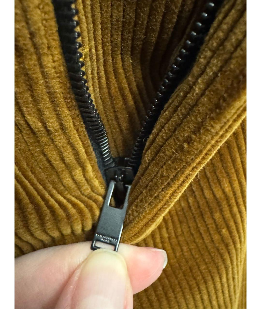 SAINT LAURENT Коричневые хлопковые прямые брюки, фото 4