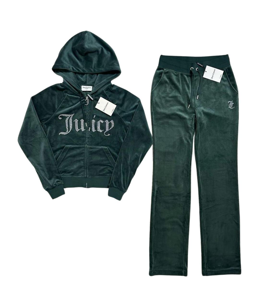 JUICY COUTURE Зеленый велюровый спортивные костюмы, фото 10