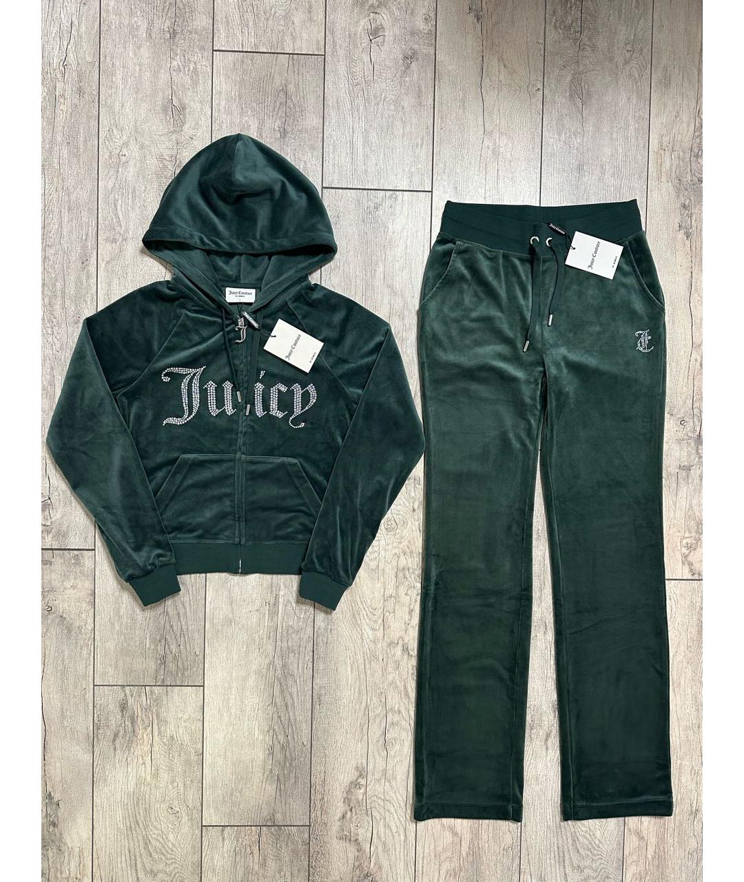 JUICY COUTURE Зеленый велюровый спортивные костюмы, фото 9