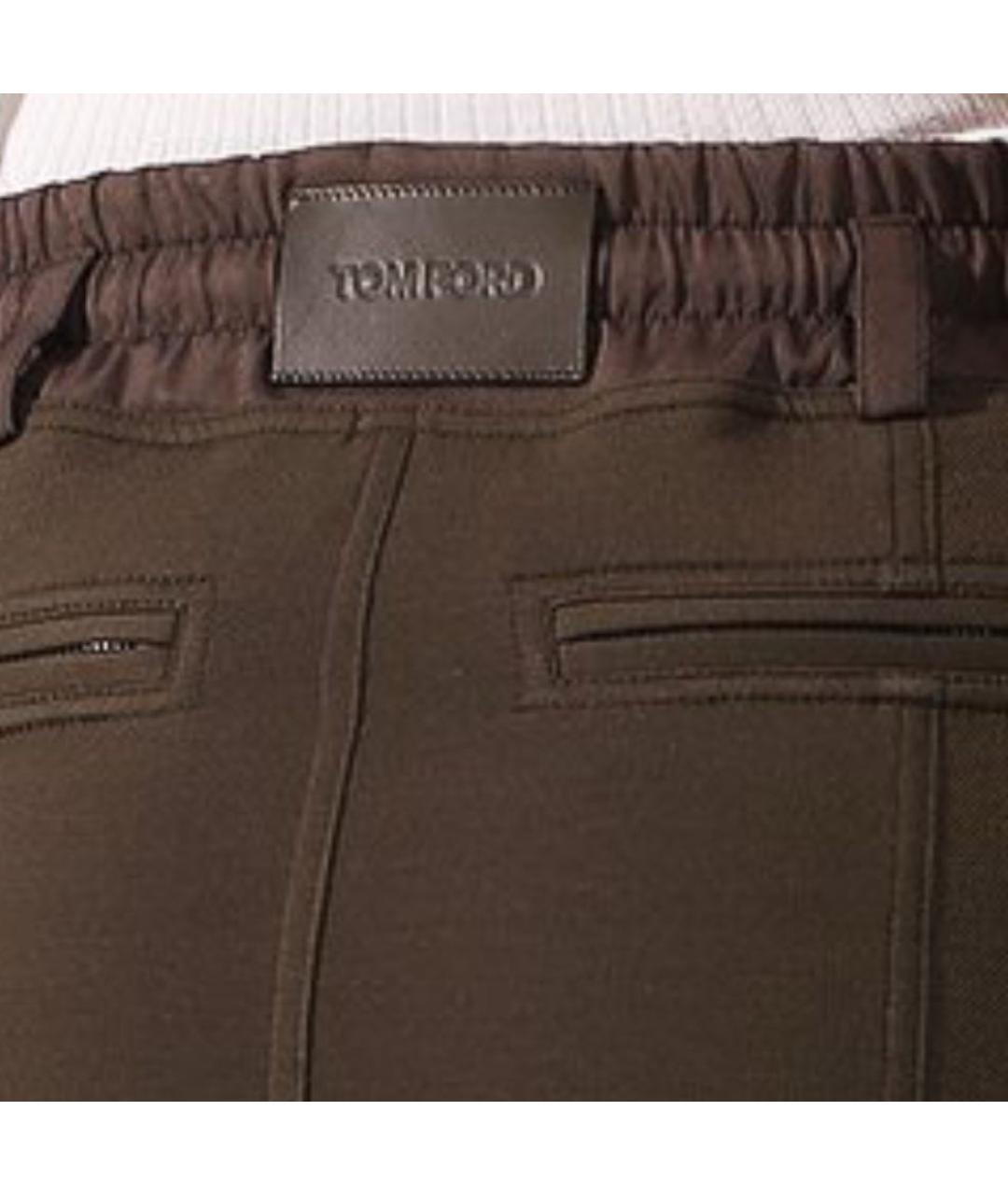 TOM FORD Хаки шелковая юбка миди, фото 3