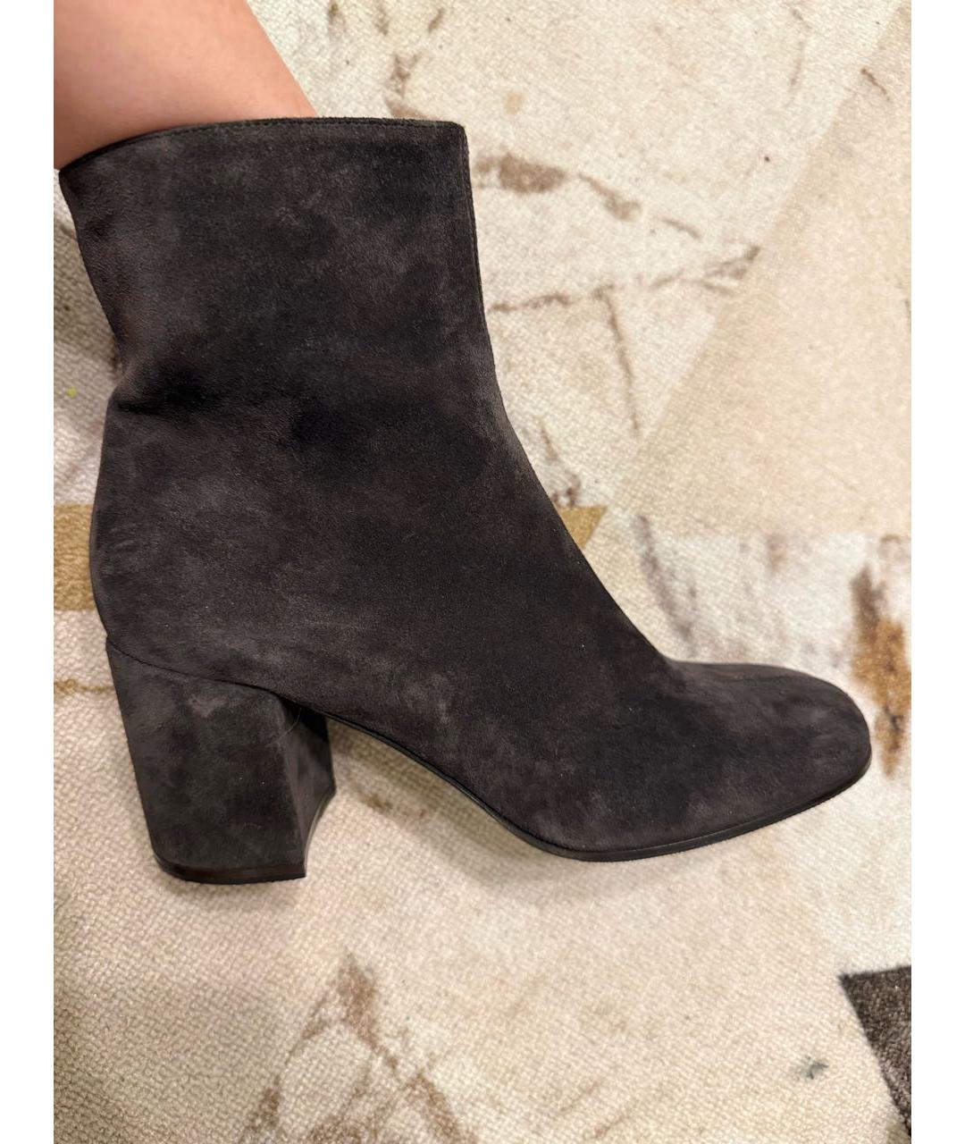 GIANVITO ROSSI Коричневые замшевые полусапоги, фото 9