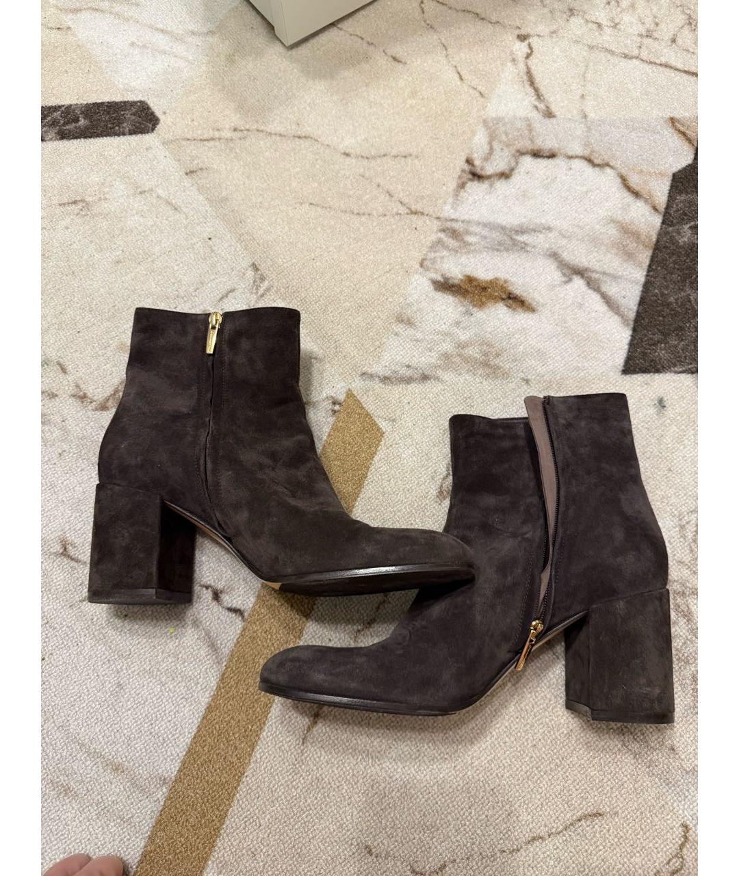 GIANVITO ROSSI Коричневые замшевые полусапоги, фото 8