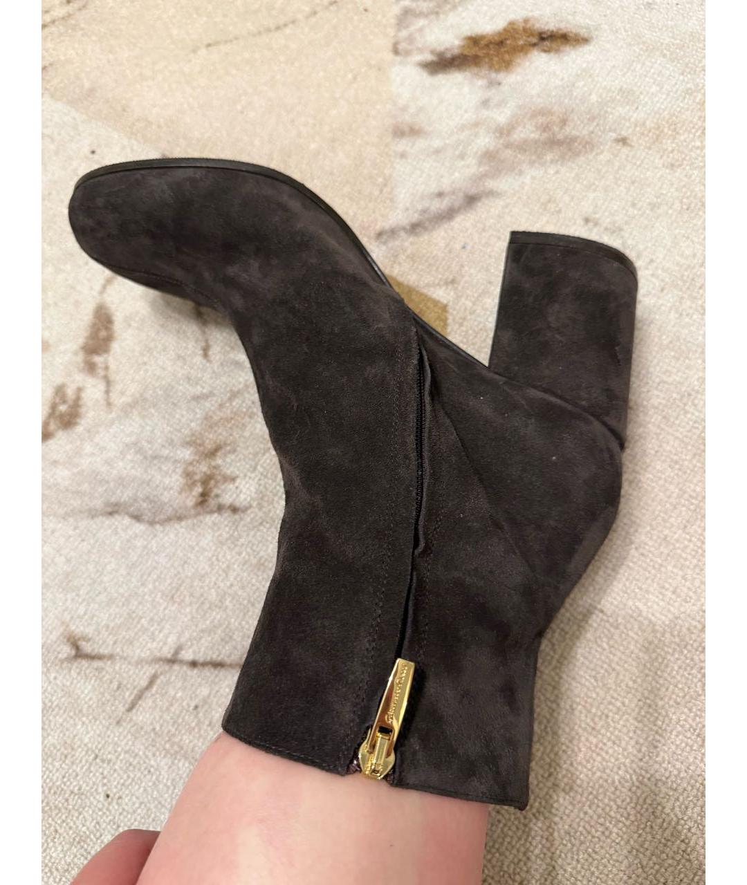 GIANVITO ROSSI Коричневые замшевые полусапоги, фото 7