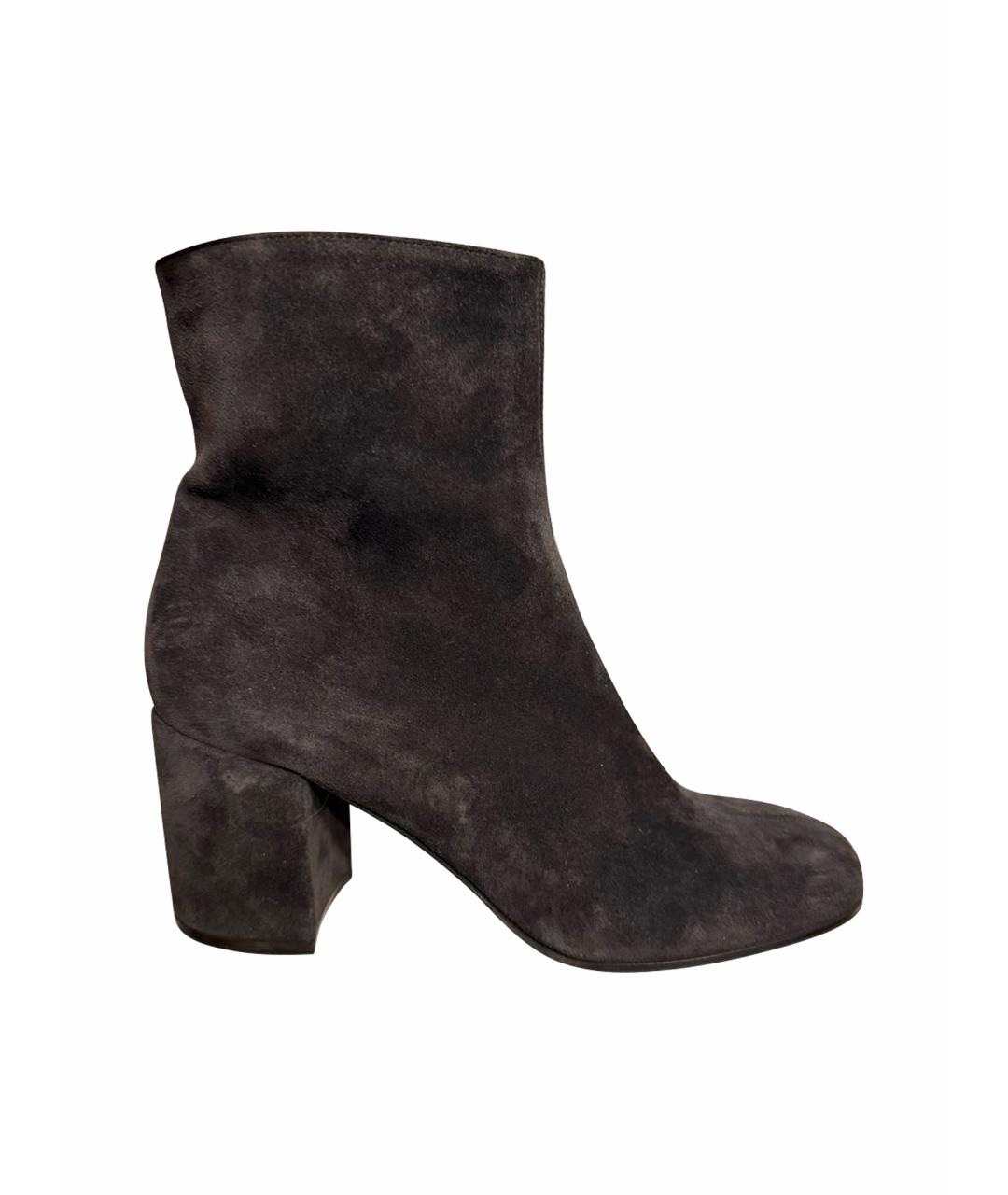 GIANVITO ROSSI Коричневые замшевые полусапоги, фото 1