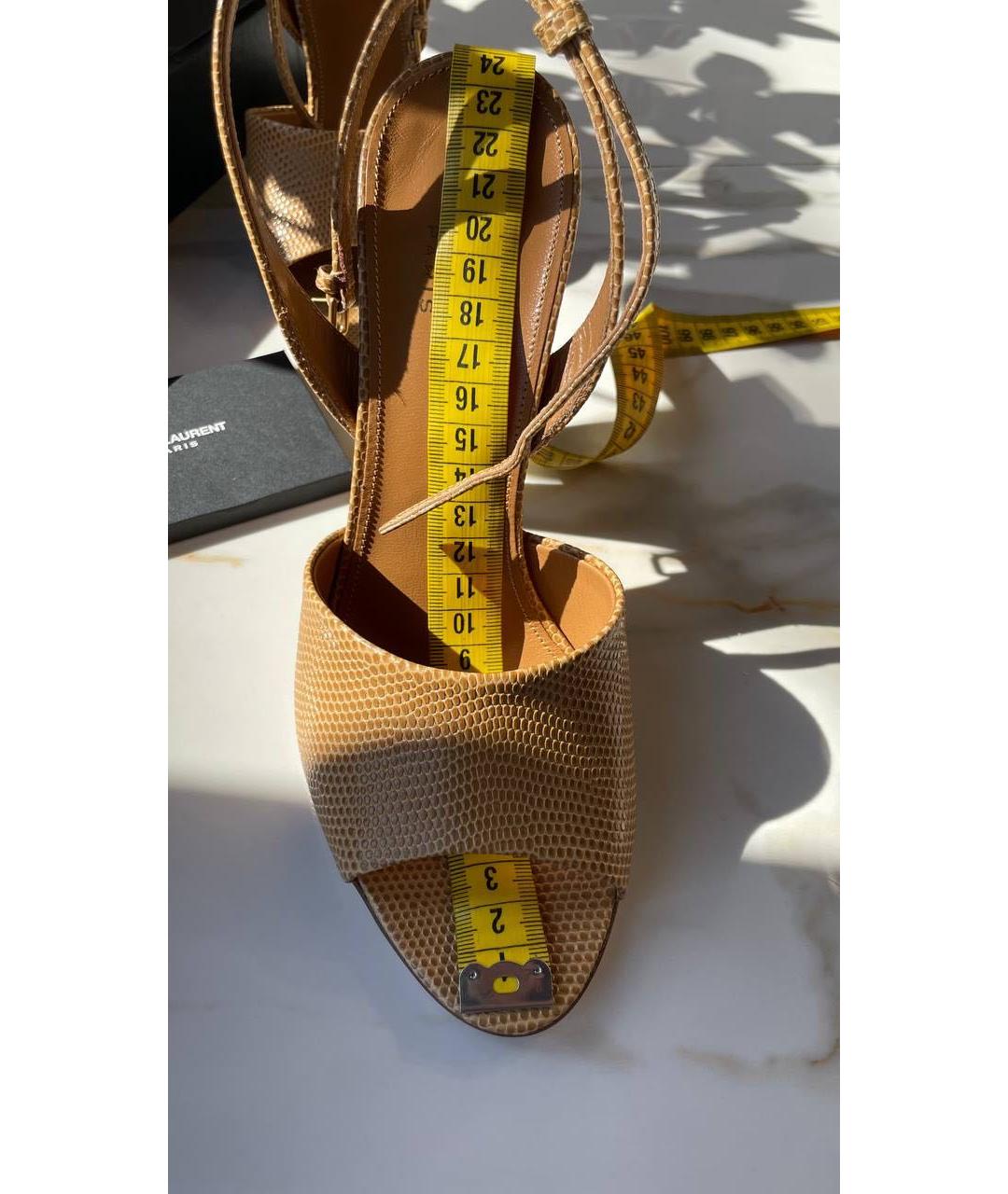 SAINT LAURENT Бежевые босоножки, фото 4