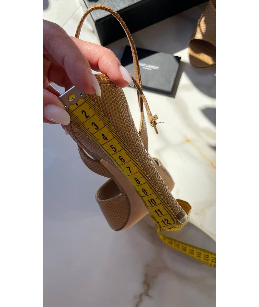 SAINT LAURENT Бежевые босоножки, фото 5