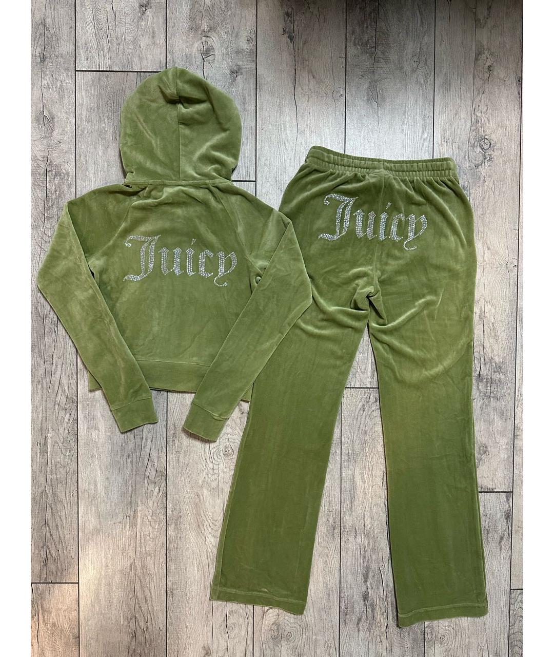 JUICY COUTURE Зеленый велюровый спортивные костюмы, фото 4